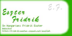eszter fridrik business card
